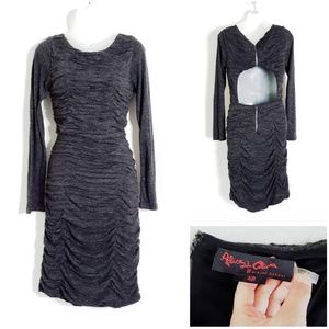 Alice + Olivia Charcoal Ruched Jersey Dress